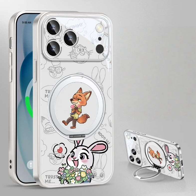 Magnetic iPhone Case with 360° Rotating Ring Stand & Drop Protection C-80043