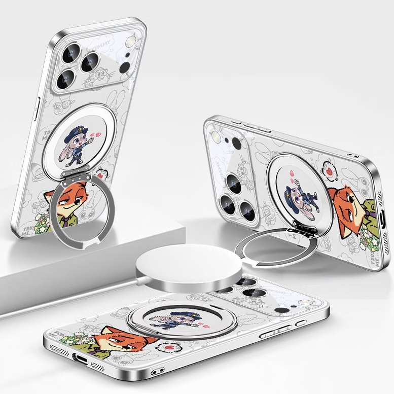 Magnetic iPhone Case with 360° Rotating Ring Stand & Drop Protection C-80043