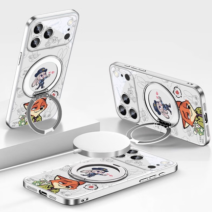 Magnetic iPhone Case with 360° Rotating Ring Stand & Drop Protection C-80043