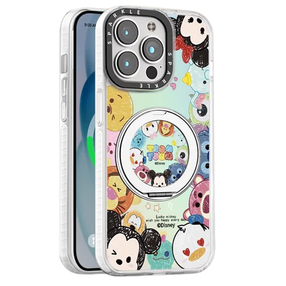Holographic MagSafe-Compatible iPhone Case with 360° Rotating Ring Stand C-80045