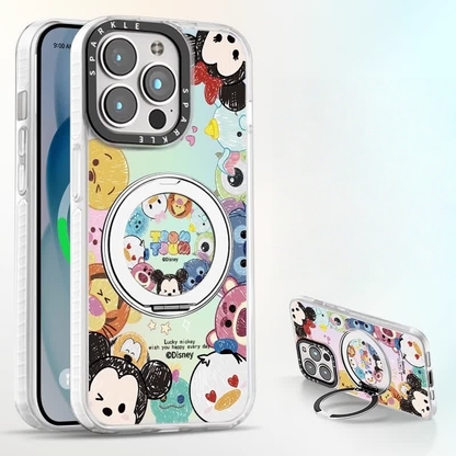 Holographic MagSafe-Compatible iPhone Case with 360° Rotating Ring Stand C-80045