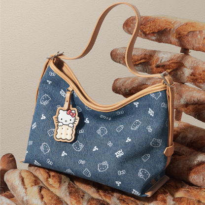 Cute Cookie Print Denim Shoulder & Crossbody Bag C-333