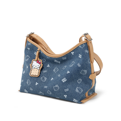 Cute Cookie Print Denim Shoulder & Crossbody Bag C-333