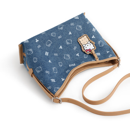 Cute Cookie Print Denim Shoulder & Crossbody Bag C-333
