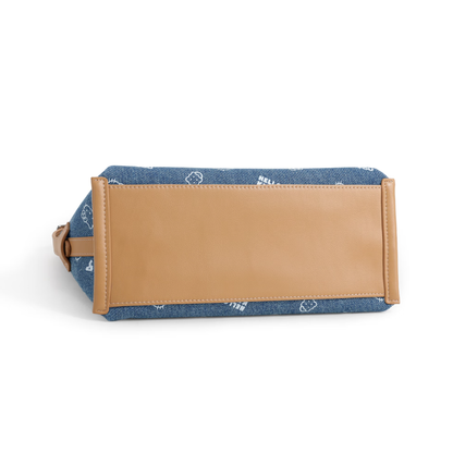 Cute Cookie Print Denim Shoulder & Crossbody Bag C-333