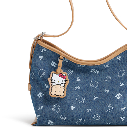 Cute Cookie Print Denim Shoulder & Crossbody Bag C-333