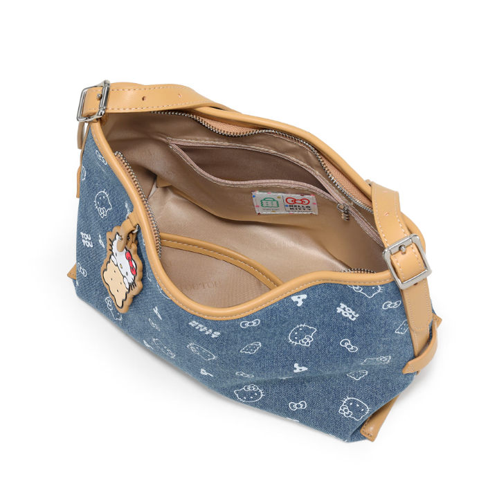 Cute Cookie Print Denim Shoulder & Crossbody Bag C-333