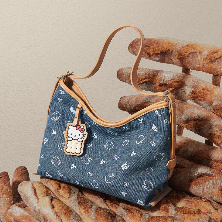 Cute Cookie Print Denim Shoulder & Crossbody Bag C-333