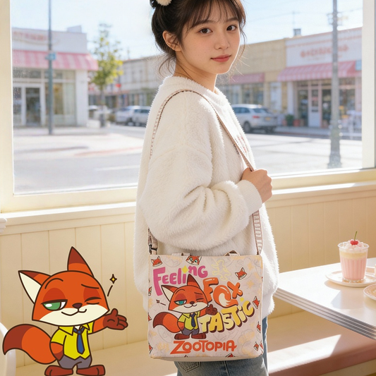 Printed Canvas Adjustable Strap Shoulder Tote Bag C-301