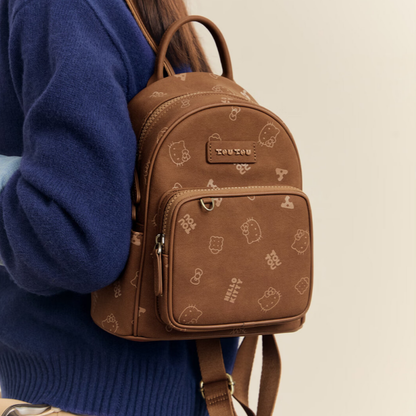 Soft PU Leather Multi-Pocket Backpack C-338
