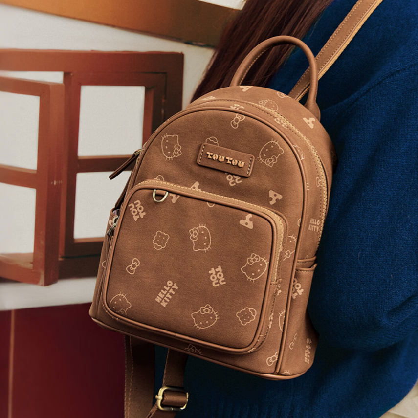 Soft PU Leather Multi-Pocket Backpack C-338
