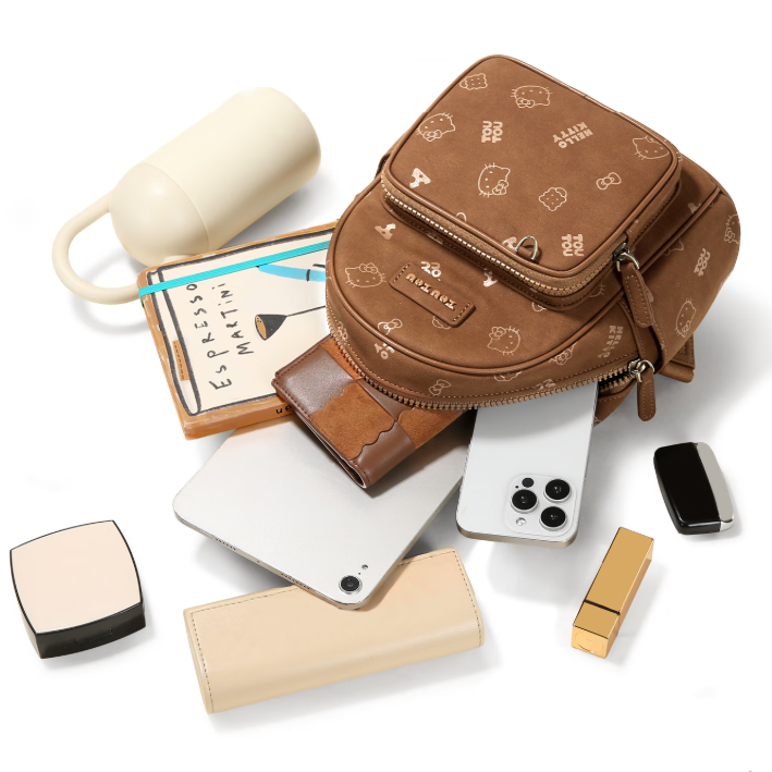 Soft PU Leather Multi-Pocket Backpack C-338