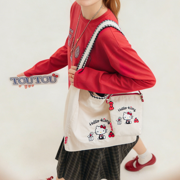 2-in-1 Lightweight Nylon Phone Pouch+Tote Bag C-340