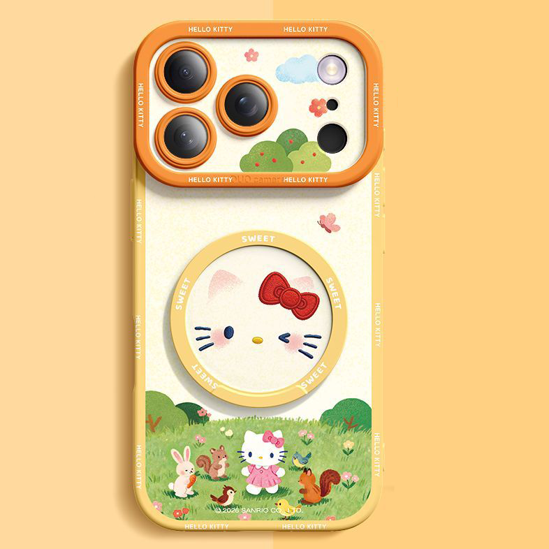6-Color Cute iPhone Case with Hidden Stand & Shock-Resistant Soft-Touch Design C-80055