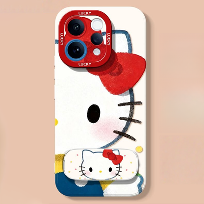 iPhone Case with Built-In Mirror, Hidden Stand & Charm Strap C-80056