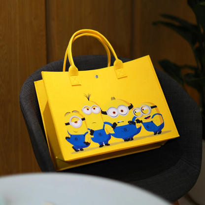 Cute Large Capacity Print Felt Tote Bag C-367