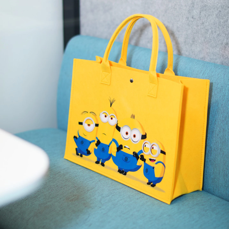 Cute Large Capacity Print Felt Tote Bag C-367