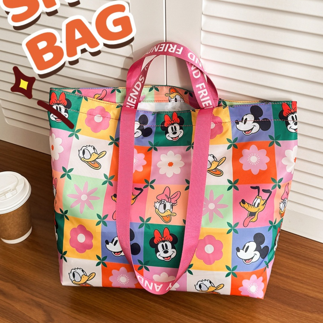 Colorful All-Over Print Large Capacity Shoulder Tote Bag CO-70004