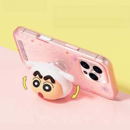 Semi-Transparent Phone Case with Pop-Up Stand for iPhone C-80118
