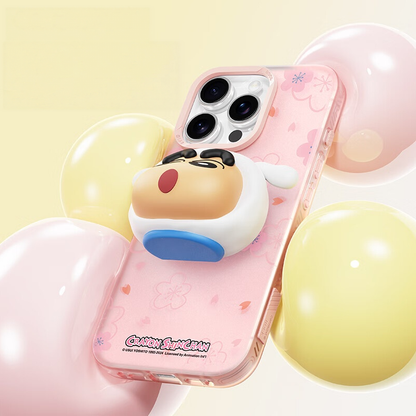 Semi-Transparent Phone Case with Pop-Up Stand for iPhone C-80118