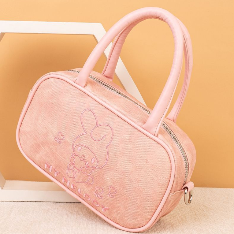 Vintage Embroidered Mini Boston Bag C-489