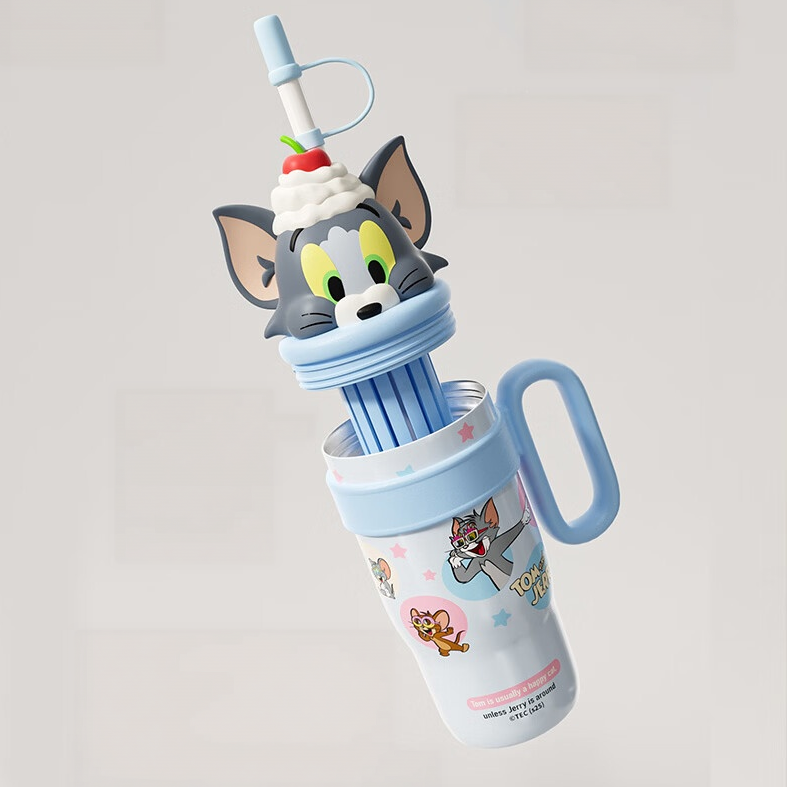 800ML Large Capacity Handle Dual-Drink Insulated Water Bottle C-500