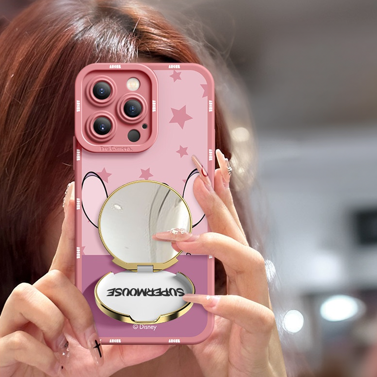 iPhone Compatible 2-Way Stand Phone Case with Built-In Mirror C-80154