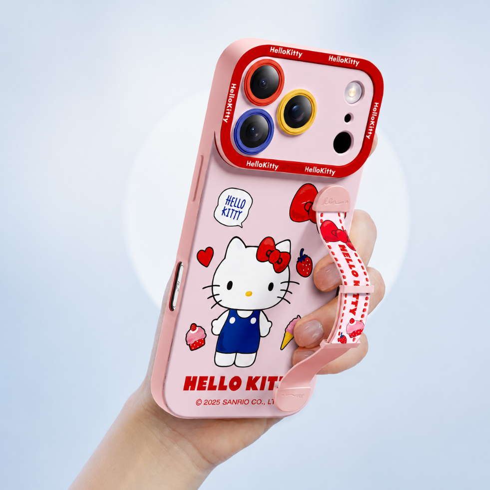 Cute iPhone Case with Adjustable Stretch Hand Strap C-80156