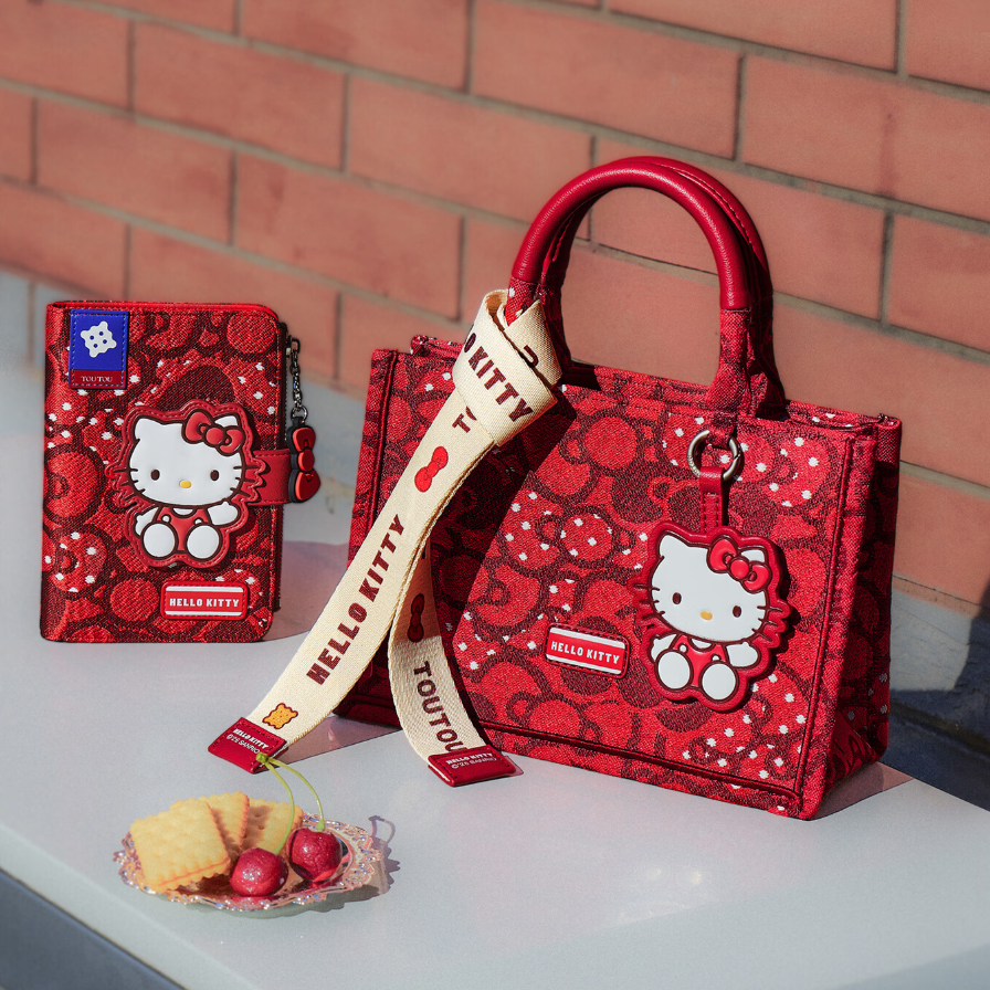 3-Way Handbag Adjustable Strap Red Shoulder Bag C-508