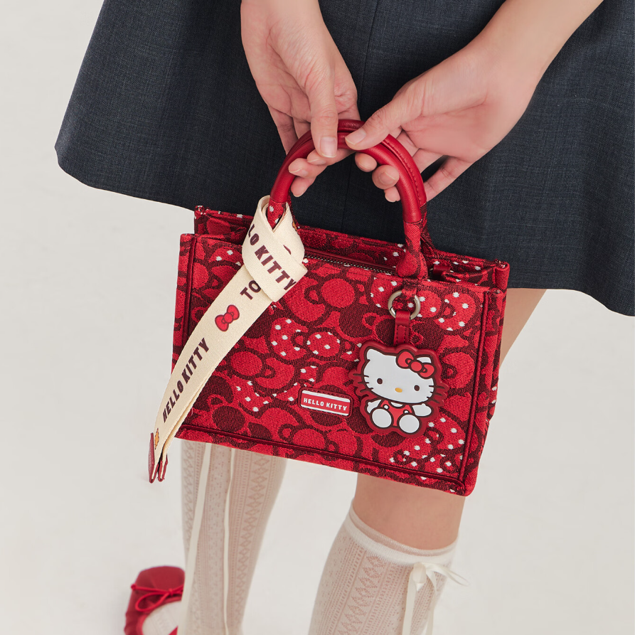 3-Way Handbag Adjustable Strap Red Shoulder Bag C-508