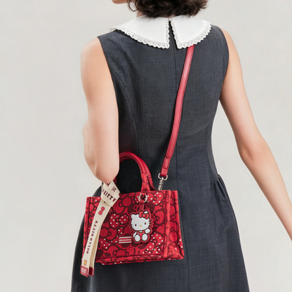 3-Way Handbag Adjustable Strap Red Shoulder Bag C-508