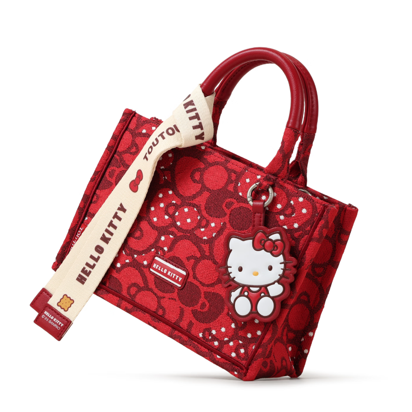 3-Way Handbag Adjustable Strap Red Shoulder Bag C-508