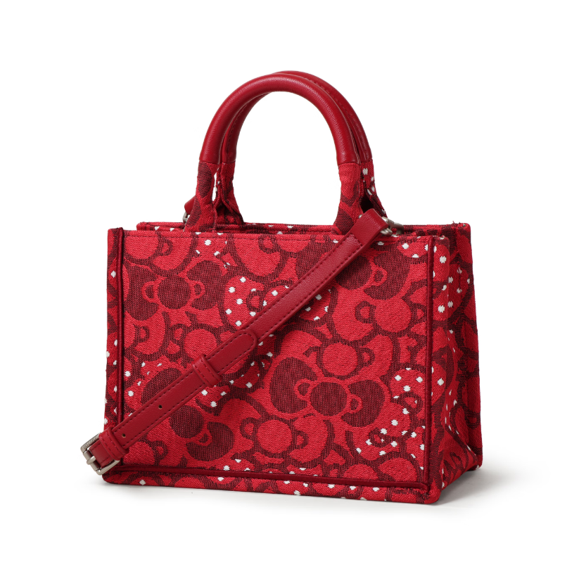 3-Way Handbag Adjustable Strap Red Shoulder Bag C-508