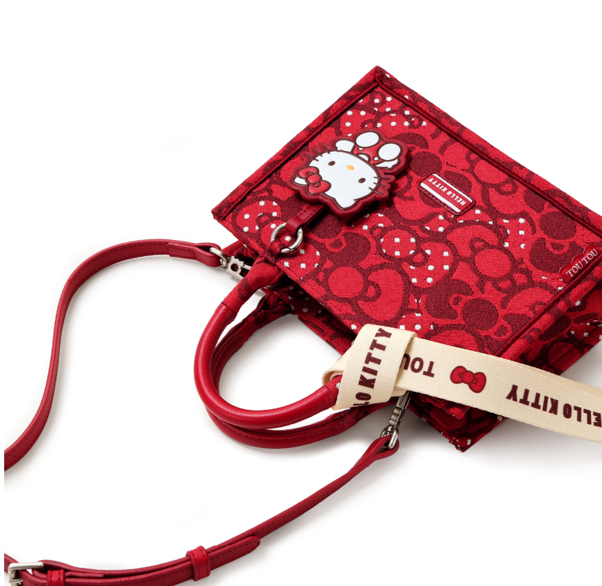 3-Way Handbag Adjustable Strap Red Shoulder Bag C-508