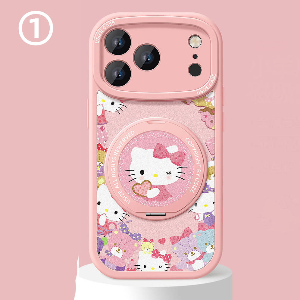 Cute Cartoon MagSafe-Compatible iPhone Case with 360° Rotating Stand C-80006