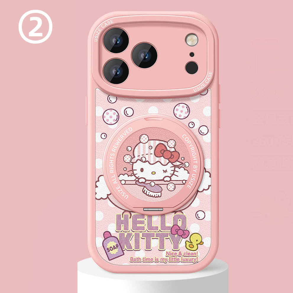 Cute Cartoon MagSafe-Compatible iPhone Case with 360° Rotating Stand C-80006