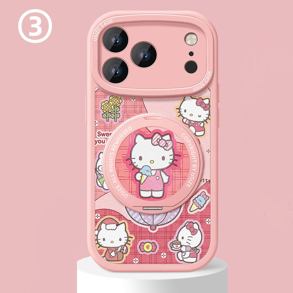 Cute Cartoon MagSafe-Compatible iPhone Case with 360° Rotating Stand C-80006