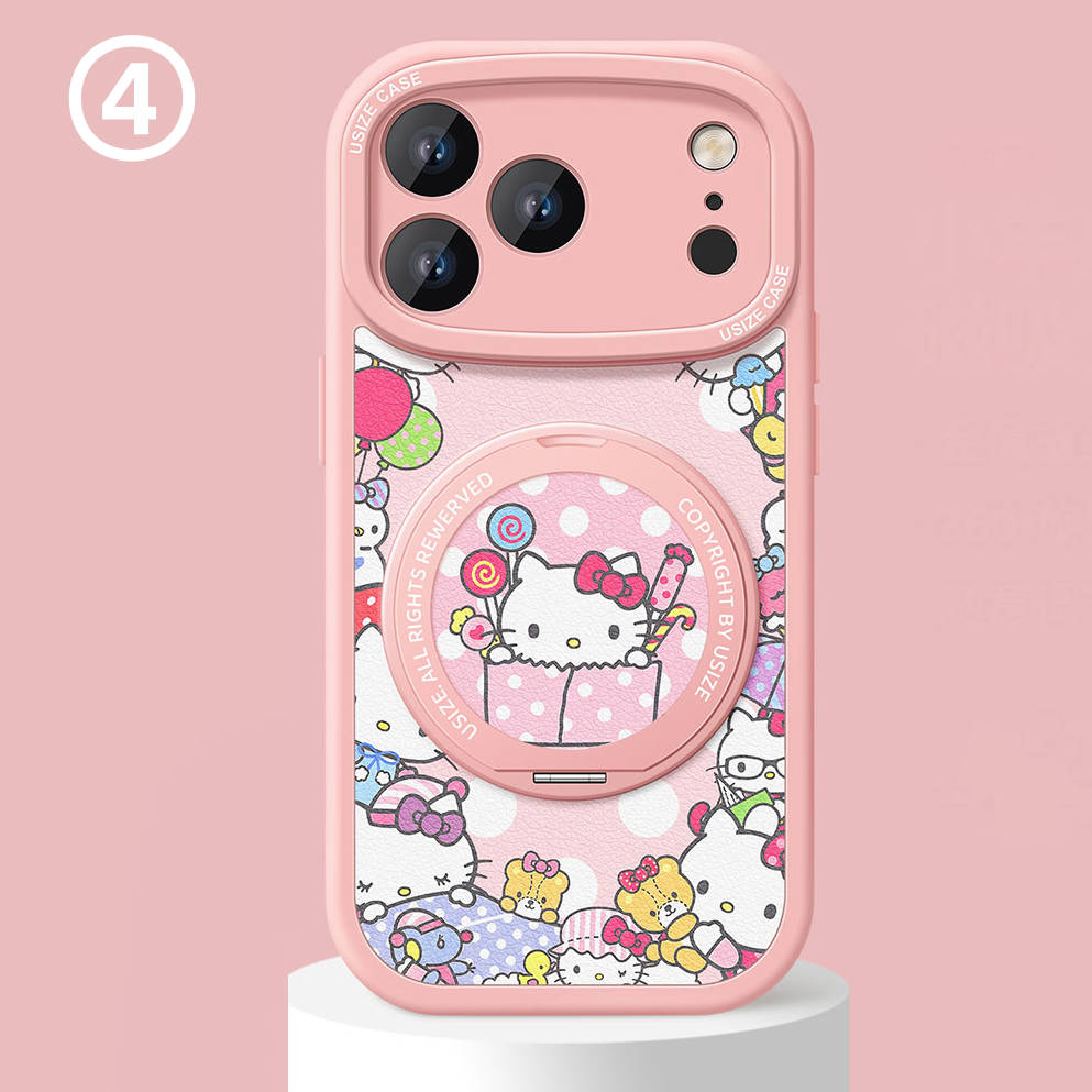 Cute Cartoon MagSafe-Compatible iPhone Case with 360° Rotating Stand C-80006