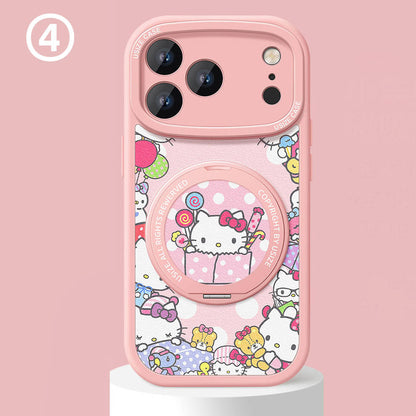 Cute Cartoon MagSafe-Compatible iPhone Case with 360° Rotating Stand C-80006