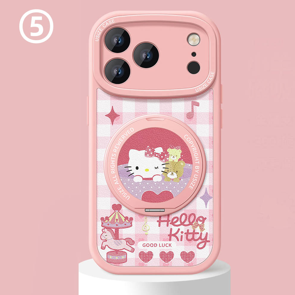 Cute Cartoon MagSafe-Compatible iPhone Case with 360° Rotating Stand C-80006