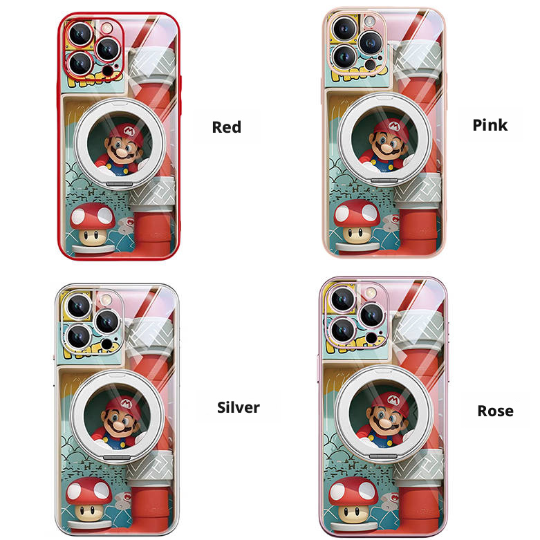 Cartoon Shock-Resistant iPhone Case with 360° Magnetic Ring Stand C-80041
