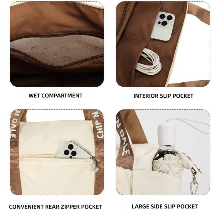 Wet/Dry Compartment Expandable Travel Tote Bag C-240