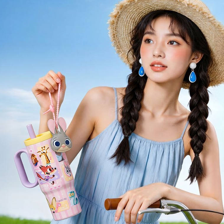 Cute 750mL Dual-Drink Stainless Steel Insulated Water Bottle C-207