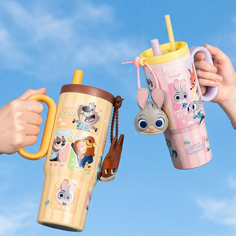 Cute 750mL Dual-Drink Stainless Steel Insulated Water Bottle C-207