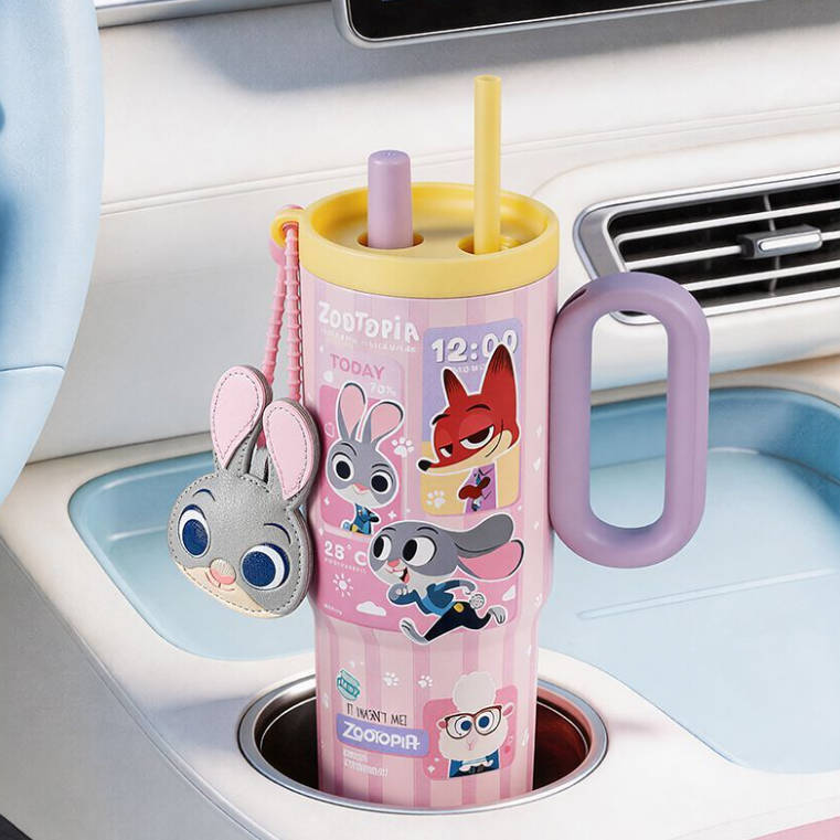 Cute 750mL Dual-Drink Stainless Steel Insulated Water Bottle C-207