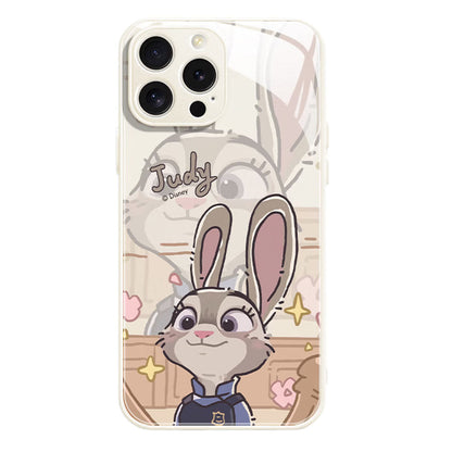 Slim Printed Glass Protective Phone Case for iPhone C-80126