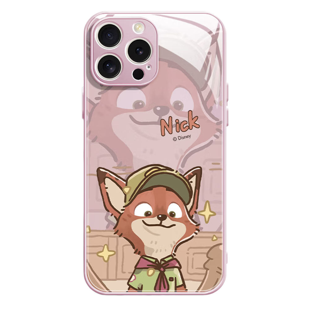 Slim Printed Glass Protective Phone Case for iPhone C-80126