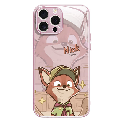 Slim Printed Glass Protective Phone Case for iPhone C-80126