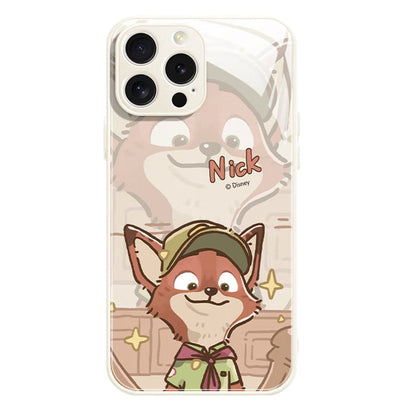 Slim Printed Glass Protective Phone Case for iPhone C-80126
