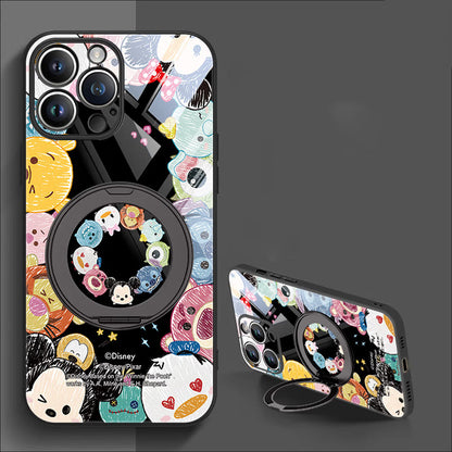 Shock-Absorbing Phone Case with 360° Rotating Stand for iPhone C-80132